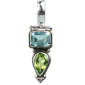 933: Silver Setting blue,green blue topaz drop pendants