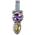 Design 958: purple,yellow citrine contemporary pendants