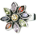 Design 1229: multi-color multi-stone flower rings