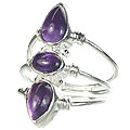 1235: Silver Setting purple amethyst rings