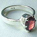 1236: Silver Setting red garnet rings