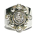 1702: Silver Setting white white topaz rings