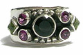 Design 1703: black,pink,green onyx rings