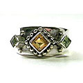 Design 1705: green,yellow citrine rings