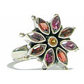 Design 1707: red,multi-color rhodolite adjustable rings