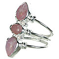 3004: Silver Setting Pink opal rings