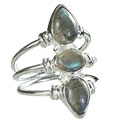 Design 3005: blue,green,gray labradorite classic  rings