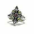 3084: Silver Setting green,purple,red rhodolite rings