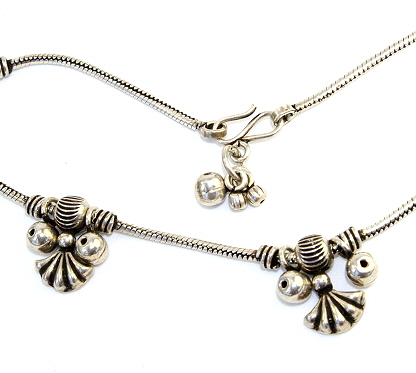 SKU 11102 - a Silver anklets Jewelry Design image