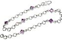 11099: Silver Setting purple amethyst anklets