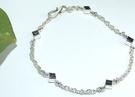 6506: Silver Setting blue, silver iolite anklets