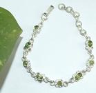 6507: Silver Setting green peridot flower anklets
