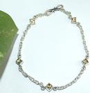 6508: Silver Setting yellow citrine anklets