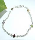 7321: Silver Setting multi-color citrine anklets