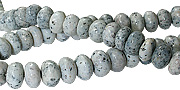Design 11735: White, Grey dendrite opal rondelle beads