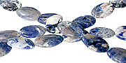 11764: Beaded Blue,White,Brown,Black sodalite beads