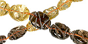 Design 11766: brown,yellow citrine carved beads