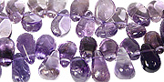 11775: Beaded purple amethyst tear-drop beads