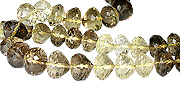 11786: Beaded brown,yellow lemon quartz  faceted beads