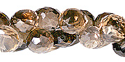 11810: Beaded brown smoky quartz briolettes beads