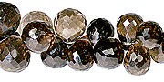 11816: Brown smoky quartz  briolettes beads