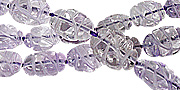 11823: Beaded Purple amethyst carved beads