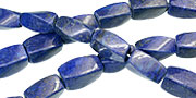 12761: Beaded blue lapis lazuli  tube beads