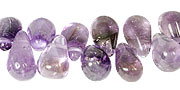13361: Beaded purple amethyst tear-drop beads