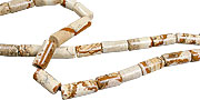 13368: Beaded brown jasper tube beads