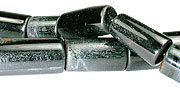 13372: Beaded black,brown tiger eye  tube beads