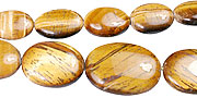 13375: Beaded brown,yellow tiger eye  oval beads