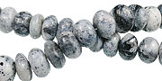 Design 13380: black,white dendrite agate rondelle beads