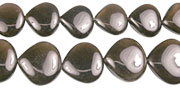 13381: Beaded brown smoky quartz  tear-drop beads