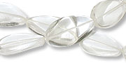 13385: Beaded white crystal  oval beads