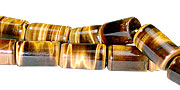 13386: Beaded brown,yellow tiger eye  tube beads