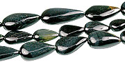 13396: Beaded black,brown tiger eye tear-drop beads