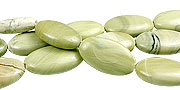 13399: Beaded green jasper oval beads