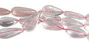 13407: Beaded pink rose quartz  tear-drop beads