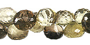 13429: Beaded brown,green,yellow lemon quartz  briolettes beads
