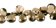 13650: Beaded brown,yellow smoky quartz  briolettes beads