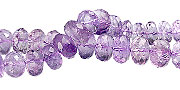 13656: Beaded purple amethyst rondelle beads
