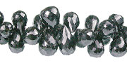Design 13754: black black spinel briolettes, faceted beads