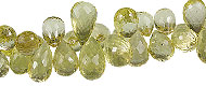 13759: Beaded green,yellow lemon quartz briolettes beads