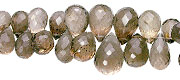 13858: Beaded brown smoky quartz  briolettes beads