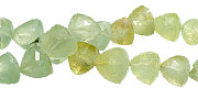 13896: Beaded green prehnite faceted beads