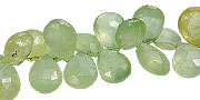13925: Beaded green,yellow prehnite briolettes beads