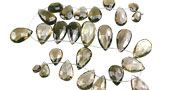 13970: Beaded brown,yellow smoky quartz  faceted beads