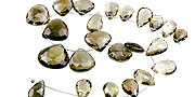 13973: Beaded brown,yellow smoky quartz  faceted beads
