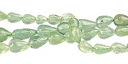 Design 13976: green prehnite tear-drop beads