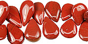 14025: Beaded red jasper tear-drop beads
